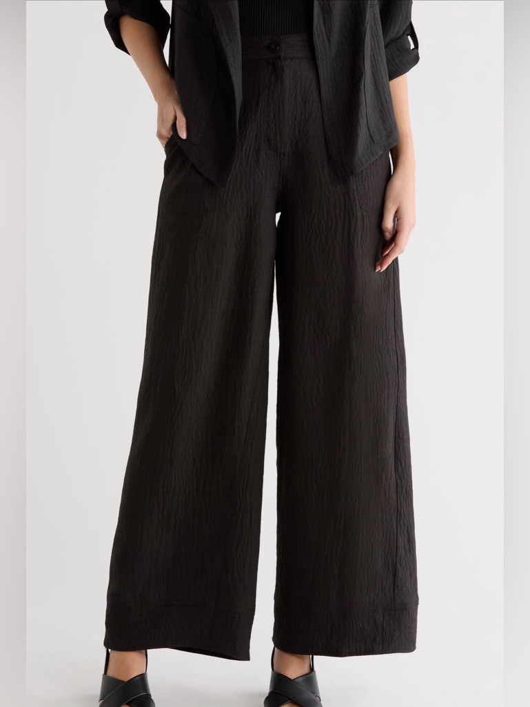 Max Studio Black Wide-Leg Trouser Pants — image 2 of 3